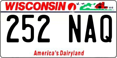 WI license plate 252NAQ
