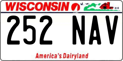 WI license plate 252NAV