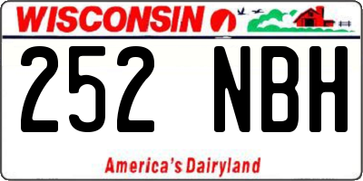 WI license plate 252NBH