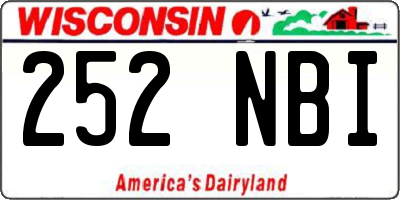 WI license plate 252NBI