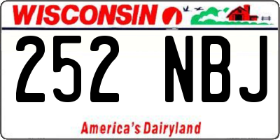 WI license plate 252NBJ
