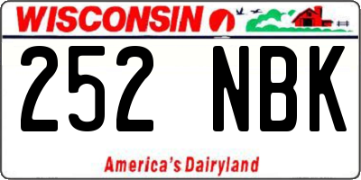 WI license plate 252NBK