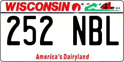 WI license plate 252NBL