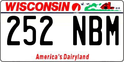 WI license plate 252NBM