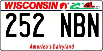 WI license plate 252NBN