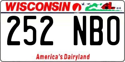 WI license plate 252NBO