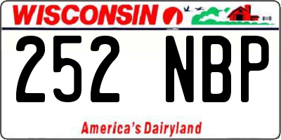 WI license plate 252NBP