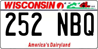 WI license plate 252NBQ