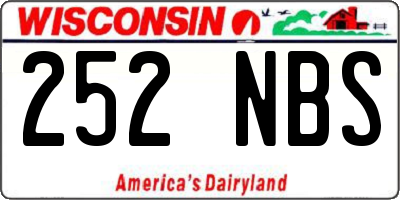 WI license plate 252NBS