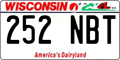 WI license plate 252NBT