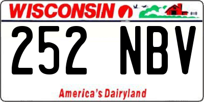 WI license plate 252NBV