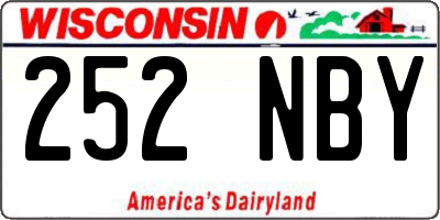 WI license plate 252NBY