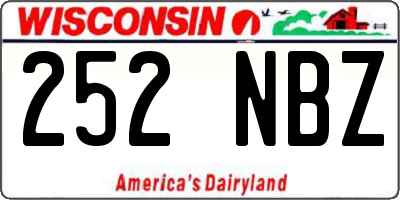 WI license plate 252NBZ