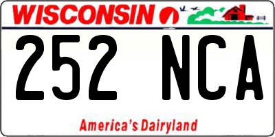 WI license plate 252NCA