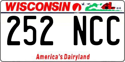 WI license plate 252NCC