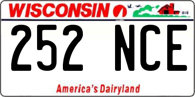 WI license plate 252NCE