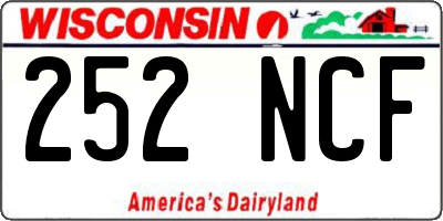 WI license plate 252NCF