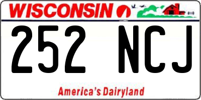 WI license plate 252NCJ