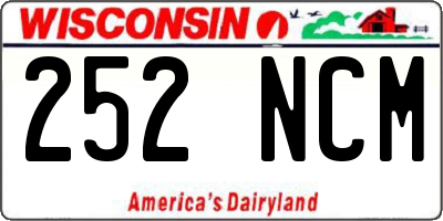 WI license plate 252NCM