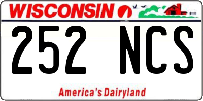 WI license plate 252NCS