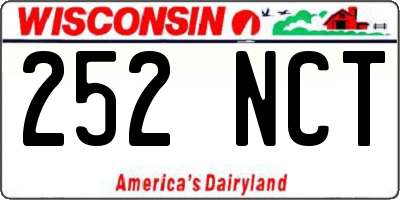 WI license plate 252NCT