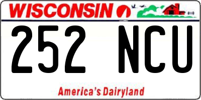 WI license plate 252NCU