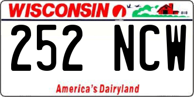 WI license plate 252NCW