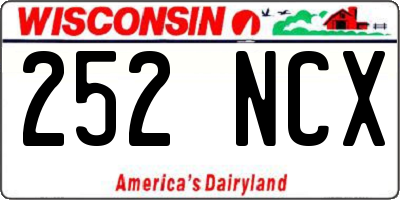 WI license plate 252NCX