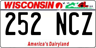 WI license plate 252NCZ