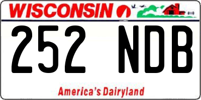 WI license plate 252NDB