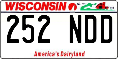 WI license plate 252NDD