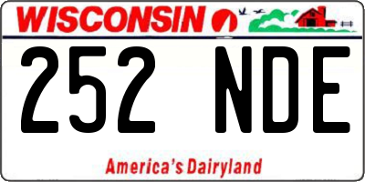 WI license plate 252NDE