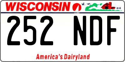 WI license plate 252NDF