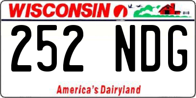 WI license plate 252NDG