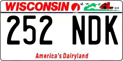 WI license plate 252NDK