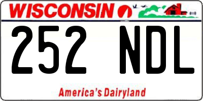WI license plate 252NDL