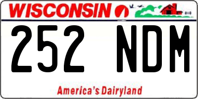 WI license plate 252NDM
