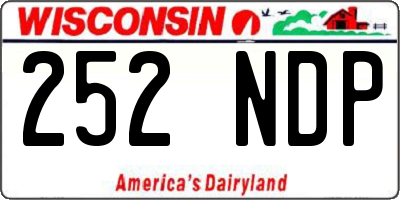 WI license plate 252NDP