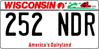 WI license plate 252NDR