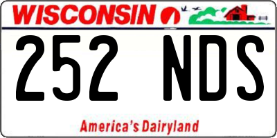 WI license plate 252NDS