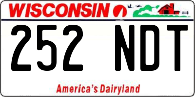 WI license plate 252NDT