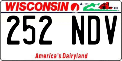 WI license plate 252NDV