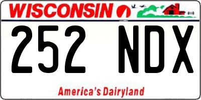 WI license plate 252NDX