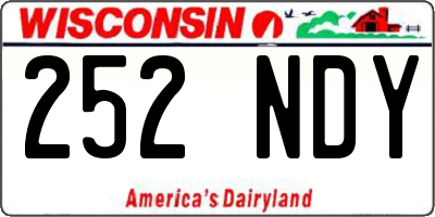 WI license plate 252NDY
