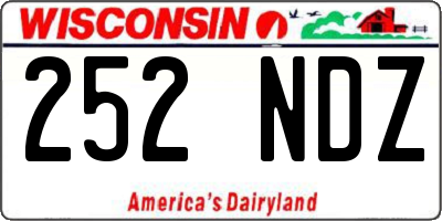 WI license plate 252NDZ