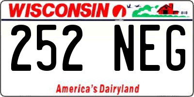 WI license plate 252NEG