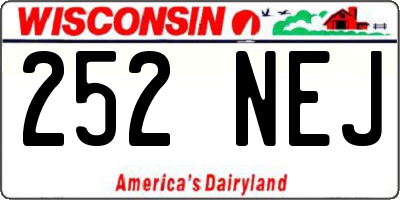 WI license plate 252NEJ