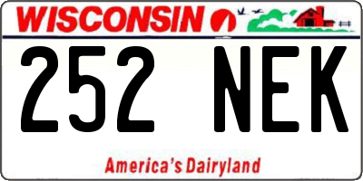 WI license plate 252NEK