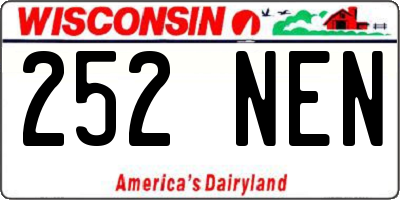 WI license plate 252NEN
