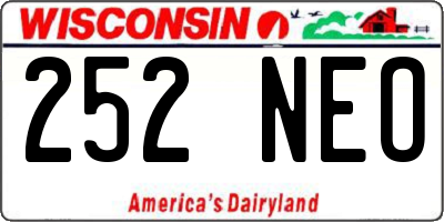 WI license plate 252NEO